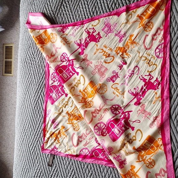 Coach 100% silk scarf - Picture 4 of 6